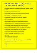 ORTHOTIC WRITTEN SIMULATION EXAM QUESTIONS AND ANSWERS 2025