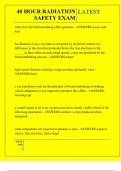 40 HOUR RADIATION SAFETY EXAM QUESTIONS AND ANSWERS 2025