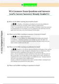 PCA Licensure Exam Questions and Answers  &lpar;100&percnt; Correct Answers&rpar; Already Graded A&plus;
