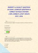 PROPERTY & CASUALTY QUESTIONS GA EXAM &vert; COMPLETE QUESTIONS & CORRECT DETAILED ANSWERS &lpar;100&percnt; CORRECT&rpar; LATEST UPDATE 2025 &vert; 2026&period;      