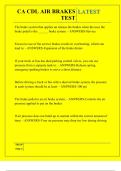 CA CDL AIR BRAKES TEST QUESTIONS AND ANSWERS 2025