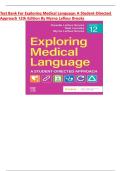 Test Bank For Exploring Medical Language&colon; A Student-Directed Approach 11th Edition by Myrna LaFleur Brooks&vert; 9780323711562&vert; All Chapters 1-16&vert;LATEST