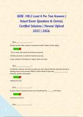 SERE 100&period;2 Level A Pre Test Answers &vert; Actual Exam Questions & Correct&comma; Certified Solutions &vert; Newest Upload 2025 &vert; 2026&period;     