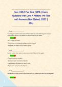 Sere 100&period;2 Post Test 100&percnt; &vert; Exam Questions with Level A Military -Pre-Test with Answers &lpar;New Upload&comma; 2025 &vert; 206&rpar;       