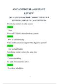 AMCA MEDICAL ASSISTANT  REVIEW  EXAM QUESTIONS WITH CORRECT VERIFIED  ANSWERS  &vert; 100&percnt; PASS &lpar;A&plus; CERTIFIED&rpar;
