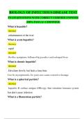 BIOLOGY OF INFECTIOUS DISEASE TEST  EXAM QUESTIONS WITH CORRECT VERIFIED ANSWERS  &vert;100&percnt; PASS &lpar;A&plus; CERTIFIED&rpar;