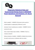 Diagnostic Statistical Data and Experimental Design Exam 2 &ndash; 2025&sol;2026 &vert; 50 Solved Questions on Variability&comma; Standard Deviation&comma; Z-Scores&comma; Probability & Normal Distribution