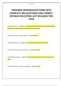FRESENIUS HEMODIALYSIS EXAM WITH COMPLETE 300 QUESTIONS AND CORRECT DETAILED SOLUTIONS JUST RELEASED THIS YEAR