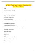 AT 2300 Final- Last Sections- Questions with Complete Solutions