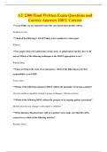 AT 2300 Final Written Exam Questions and Correct Answers 100&percnt; Correct