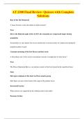 AT 2300 Final Review- Quizzes with Complete Solutions