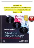 Test Banks For Guyton and Hall Textbook of Medical Physiology 14th Edition by John E&period; Hall&semi; Michael E&period; Hall&comma; Chapters 1 - 86 questions & answers with rationale&rpar; test bank latest update 100&percnt; veri&filig;ed answers&vert; graded a&plus;