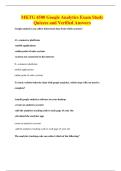 MKTG 4500 Google Analytics Exam Study Quizzes and Verified Answers