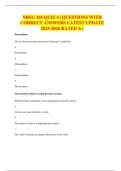NRSG 105 QUIZ 4 &vert; QUESTIONS WITH CORRECT ANSWERS LATEST UPDATE 2025-2026 RATED A&plus;