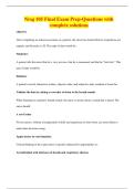 Nrsg 105 Final Exam Prep-Questions with complete solutions