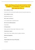 NRSG 106 Pharm EXAM QUESTIONS WITH CORRECT ANSWERS LATEST UPDATE 2025-2026 RATED A&plus;