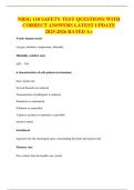 NRSG 110 SAFETY TEST QUESTIONS WITH CORRECT ANSWERS LATEST UPDATE 2025-2026 RATED A&plus;