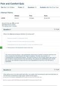 Nightingale College BSN 425 &vert; Pain and Comfort Quiz&lowbar; BSN425-02 Gerontological Nursing &vert; Answered 2025 100&percnt; Graded A&period;