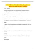 N4410 FINAL EXAM &lpar;Cellular Regulation&rpar;- Questions with complete solutions