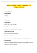 N4410 Perinatal Nursing - Questions with complete solutions