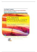 Test Bank Complete&lowbar; Human Physiology An Integrated Approach 8th Edition&comma; By Dee Unglaub Silverthorn&vert; All Chapters 1-26&vert; Latest Update 2025 With Detailed Answers Rated A&plus;
