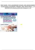Leadership Roles and Management Functions in Nursing&colon; Theory and Application&comma; 11th Edition by Huston &lpar;2025&rpar; &ndash; Complete Test Bank &lpar;Chapters 1&ndash;25&rpar;