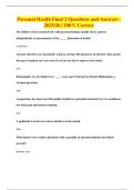 Personal Health Final 2-Questions and Answers - 2025&sol;26 &vert; 100&percnt; Correct