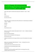 Kinn's Chapter 30 Administering Medications Test Bank Questions and Actual Answers 20252026 Set&period;