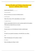 Personal Health and Wellness-Questions and Answers -2025&sol;26 &vert; 100&percnt; Correct