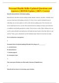 Personal Health Skills-Updated Questions and Answers &vert; 2025&sol;26 Update &vert; 100&percnt; Correct