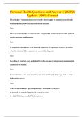 Personal Health Questions and Answers &vert; 2025&sol;26 Update &vert; 100&percnt; Correct
