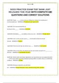 SOCE PRACTICE EXAM TEST BANK JUST RELEASED THIS YEAR WITH COMPLETE 680 QUESTIONS AND CORRECT SOLUTIONS 