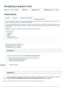 Navigating Long-term Care&lowbar; BSN425-02 Gerontological Nursing 2025 &vert; Score for this survey&colon; 15 out of 15&period;
