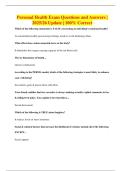 Personal Health Exam Questions and Answers &vert; 2025&sol;26 Update &vert; 100&percnt; Correct