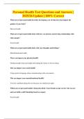 Personal Health Test Questions and Answers &vert; 2025&sol;26 Update &vert; 100&percnt; Correct
