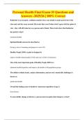 Personal Health Final Exam-35 Questions and Answers -2025&sol;26 &vert; 100&percnt; Correct
