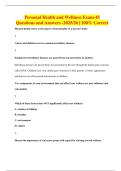 Personal Health and Wellness Exam-45 Questions and Answers -2025&sol;26 &vert; 100&percnt; Correct