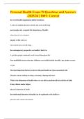 Personal Health Exam-70 Questions and Answers -2025&sol;26 &vert; 100&percnt; Correct