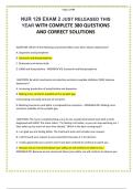 NUR 129 EXAM 2 JUST RELEASED THIS YEAR WITH COMPLETE 380 QUESTIONS AND CORRECT SOLUTIONS