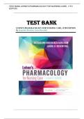 Test Bank &ndash; Lehne's Pharmacology for Nursing Care 11th Edition &vert; Burchum & Rosenthal &vert; Nursing Exam Prep