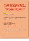 TEXAS GENERAL LINES LIFE&comma; ACCIDENT AND HEALTH INSURANCE 2 LATEST VERSIONS ACTUAL EXAM COMPLETE 515 QUESTIONS AND CORRECT DETAILED ANSWERS &lpar;VERIFIED ANSWERS&rpar; &vert;ALREADY GRADED A&plus;