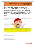 RN Evolve Hesi Medical Surgical Exam  Versions A & B Each Version with  Verified  questions and Correct answers with Detailed   Rationales&sol; RN Hesi Med Surg Exam Prep Test  Bank 1 &sol; Hesi Medical Surgical Practice Test  Bank   