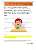RN Evolve Hesi Medical Surgical Exam  Versions A & B Each Version with  Verified  questions and Correct answers with Detailed   Rationales&sol; RN Hesi Med Surg Exam Prep Test  Bank &sol; Hesi Medical Surgical Practice Test  Bank 