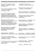Anesthesia Technician Exam Test Questions and Answers