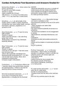 Cardiac Arrhythmia Test Questions and Answers Graded A&plus;