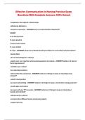 Effective Communication In Nursing Practice Exam Questions With Complete Answers 100&percnt; Solved 