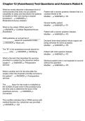 Chapter 12 &lpar;Anesthesia&rpar; Test Questions and Answers Rated A