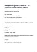 Digital Marketing Midterm BMKT 369 questions well answered to pass