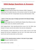 SIDA Badge Questions Actual &lpar;Latest 2025 &sol; 2026 Update&rpar; Questions & Correct Answers &lpar;100&percnt; Correct Verified Answers&rpar; Already Graded A