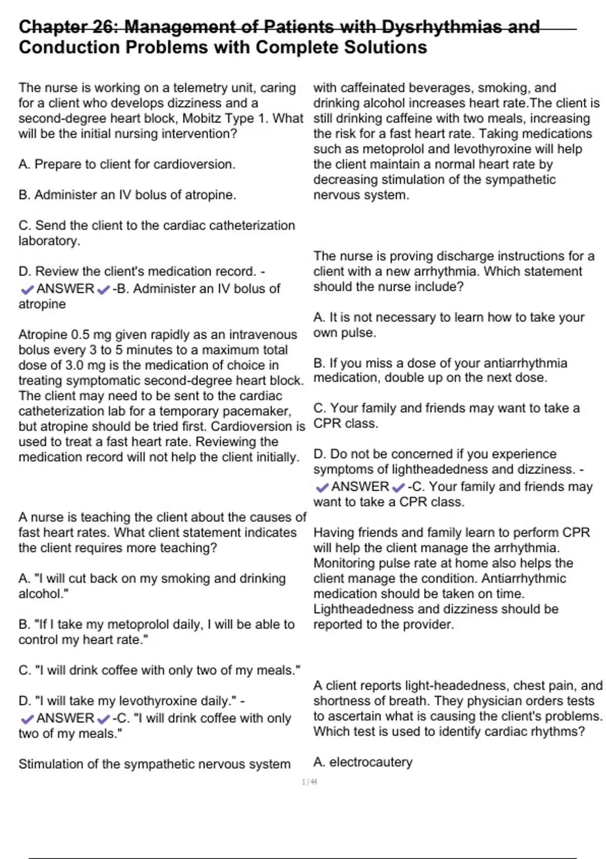 Chapter 26: Management of Patients with Dysrhythmias and Conduction ...